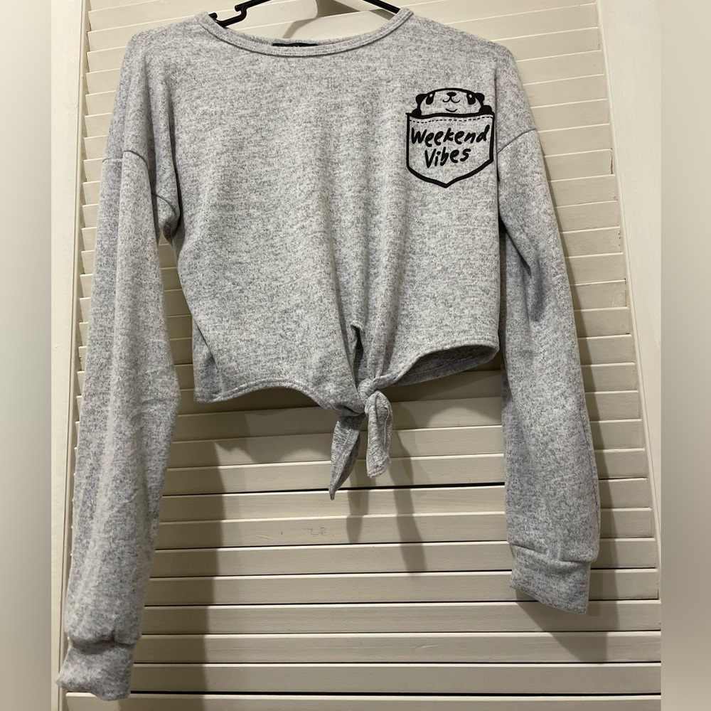 Papaya’s Women’s Gray Crop Top NWOT